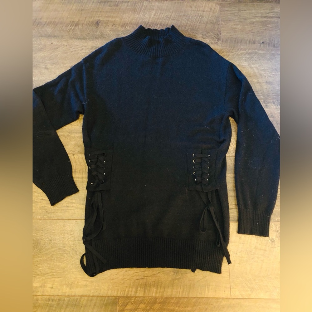 Black mock turtle neck sweater. Ladies L